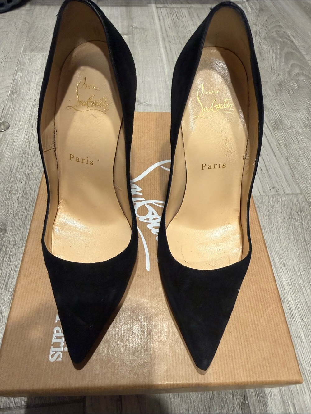 Christian Louboutin Black Suede Pointed Pumps